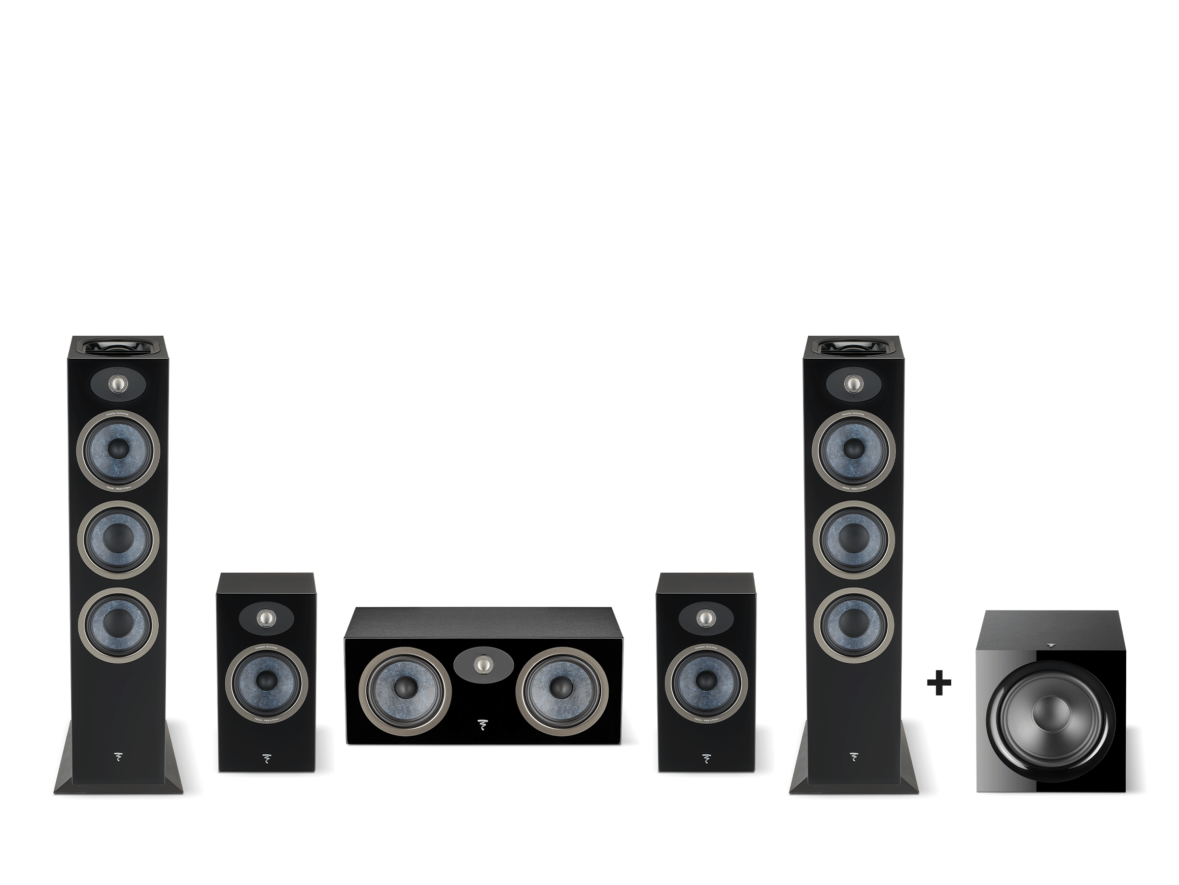 Theva No. 3-D 5.1 Set  mit GRATIS Subwoofer Black Friday, Schwarz